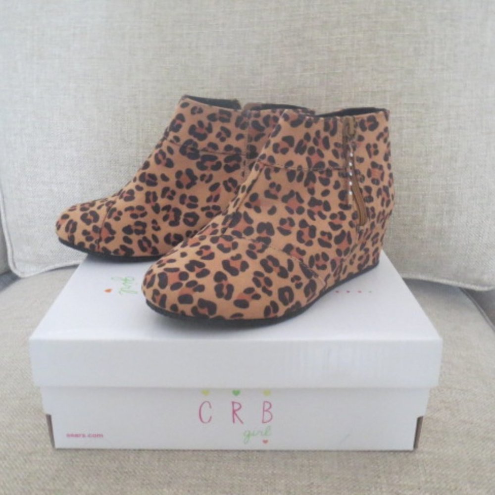 CRB GIRL WILLOW LEOPARD BOOTIE KIDS SIZE 2 - NEW IN B OX